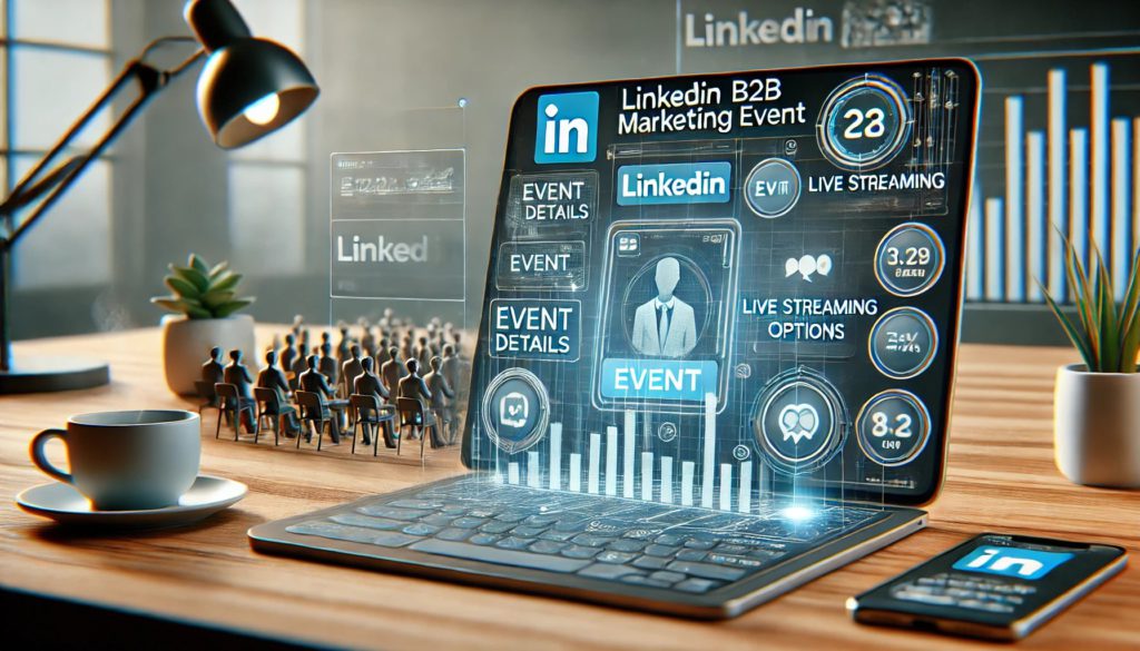 an illustration of a laptop with linkedin platform on it