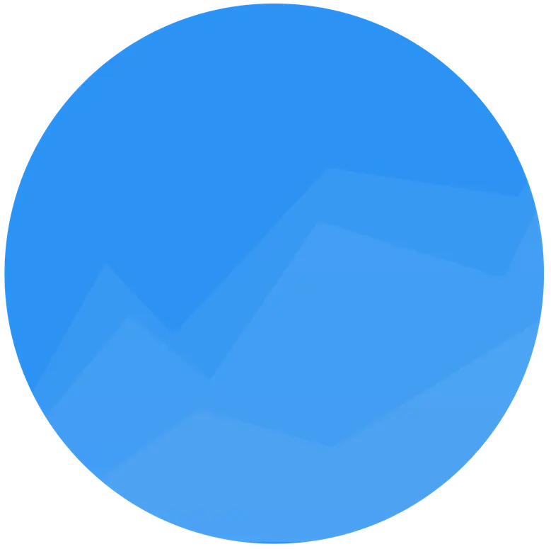 A big blue rounded background