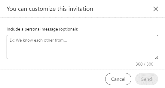 Customize LinkedIn connection request