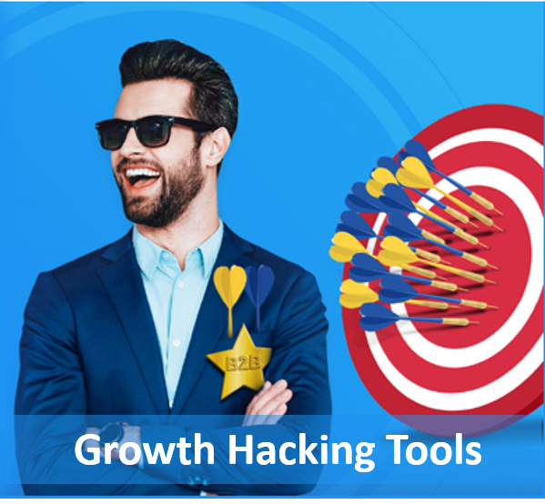 A successful person with a target hit by dozens of arrows - a symbol of a growth hacker