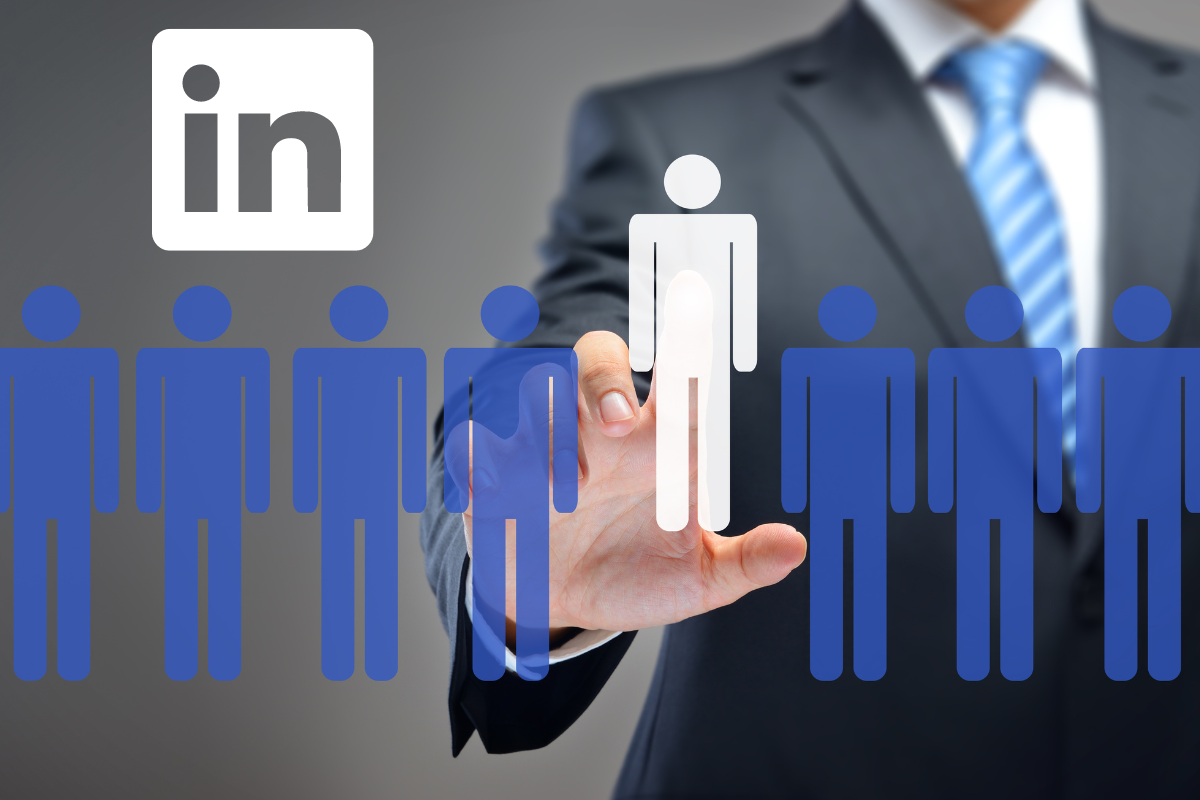 A man holding one LinkedIn connection pointed out from others