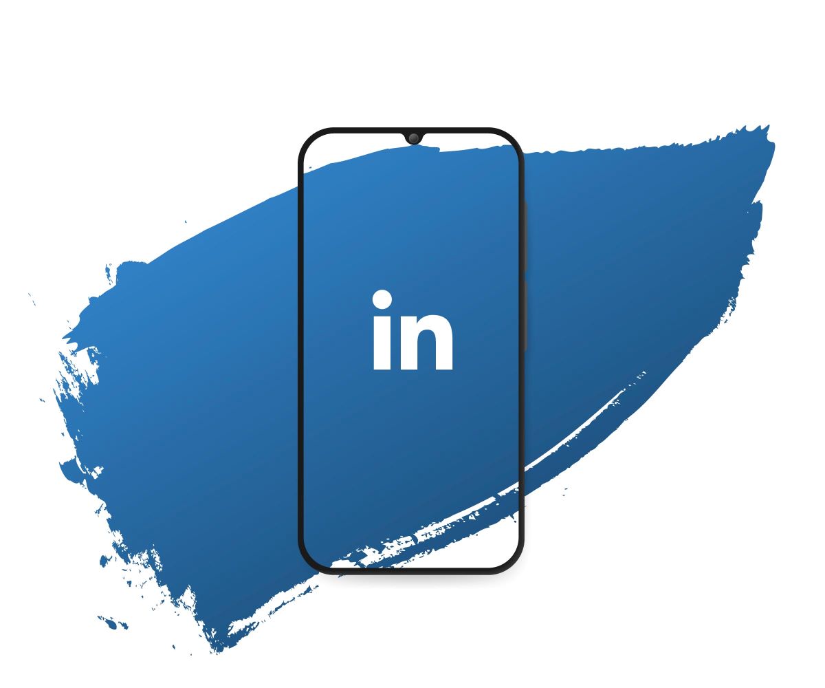an illustration of linkedin logo on a phone, representing LinkedIn Outreach Strategy