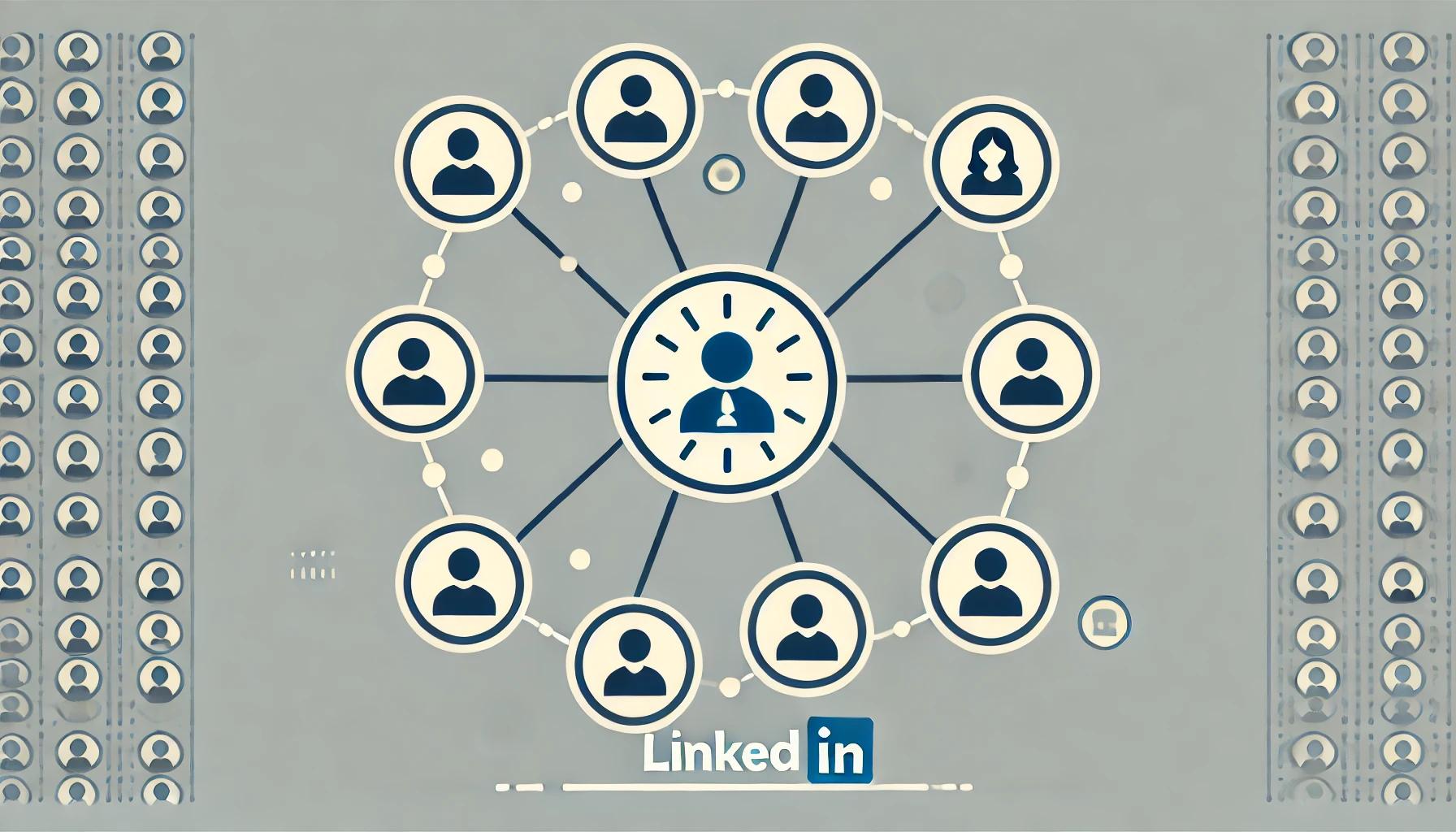 A simple image showing LinkedIn icons in a network, representing How to Bypass LinkedIn Connection Limit