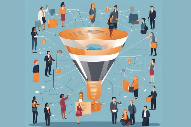 a visual representing a sales funnel