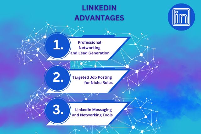 an infographic stating the advantages of linkedin in comparison to indeed