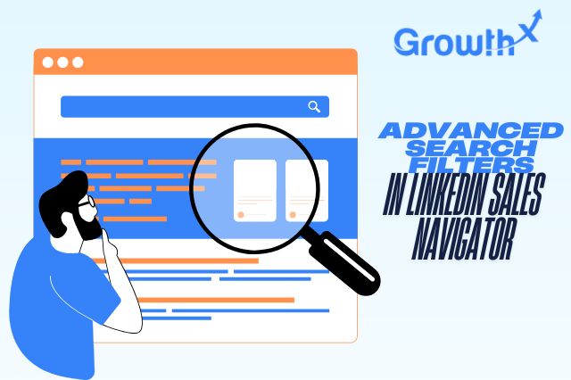 featured image for advanced search filters of linkeding sales navigator with a man conducting an online search on it