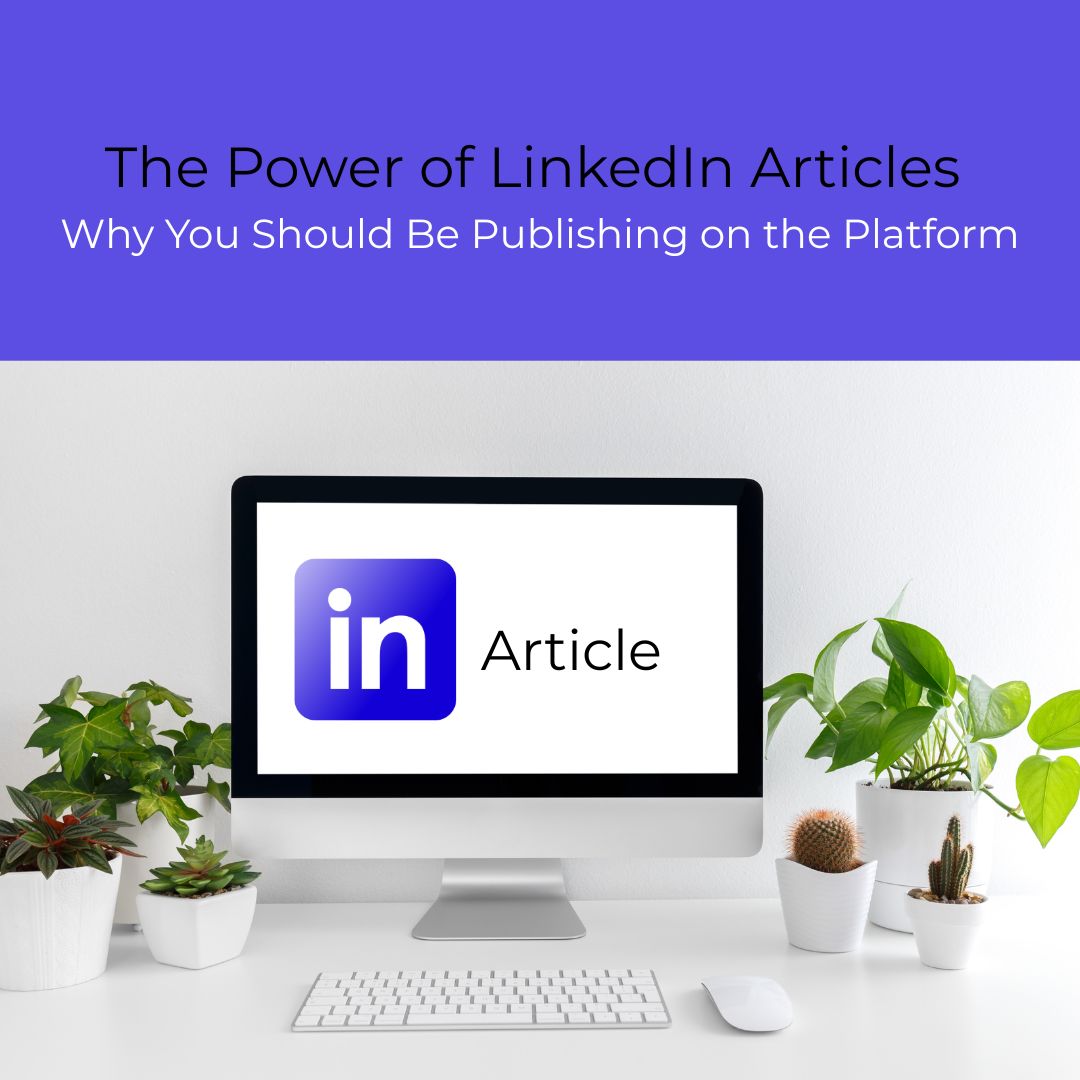 Pc with LinkedIn Logo, ready for creating LinkedIn article