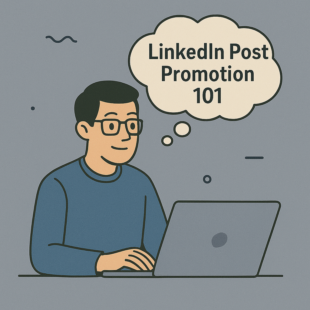 Man writing LinkedIn post